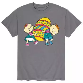 Мужская футболка Rugrats «Пасхальная охота» с большим яйцом Licensed Character