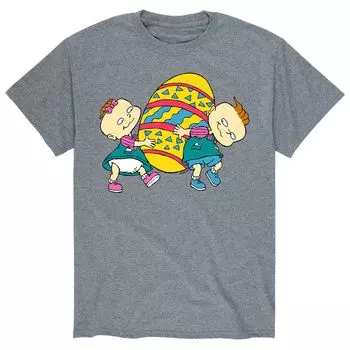 Мужская футболка Rugrats «Пасхальная охота» с большим яйцом Licensed Character