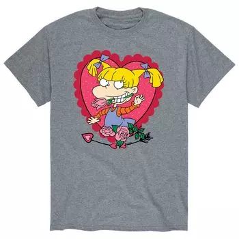 Мужская футболка Rugrats Valentines Angelica Heart Licensed Character