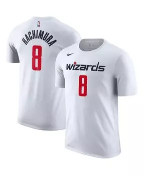Мужская футболка rui hachimura white washington wizards name and number performance Nike, белый