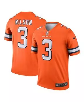 Мужская футболка Russell Wilson Orange Denver Broncos Alternate Legend Nike, оранжевый