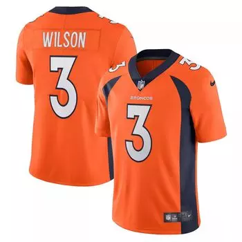 Мужская футболка Russell Wilson Orange Denver Broncos Team Vapor Limited Nike