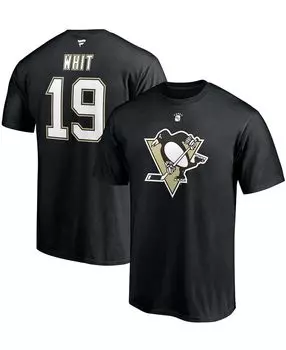 Мужская футболка ryan whitney black pittsburgh penguins authentic stack отставной игрок с псевдонимом и номером Fanatics, черный
