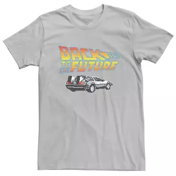 Мужская футболка с 8-битным логотипом Delorean «Назад в будущее» Licensed Character