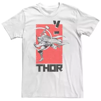 Мужская футболка с абстрактным плакатом и кандзи Marvel Thor Licensed Character