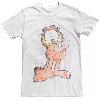 Мужская футболка с акварельным портретом Garfield Licensed Character