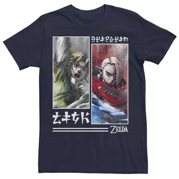Мужская футболка с акварельными вставками Nintendo Zelda Licensed Character