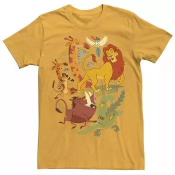 Мужская футболка с анимированным портретом The Lion King Friends Disney, золотой