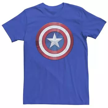 Мужская футболка с блестящим щитом «Капитан Америка» Marvel Licensed Character