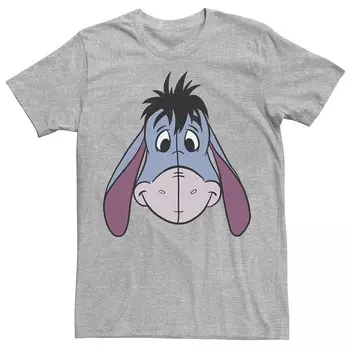 Мужская футболка с большим лицом Disney's Winnie The Pooh Eeyore Licensed Character, цвет Athletic Heather