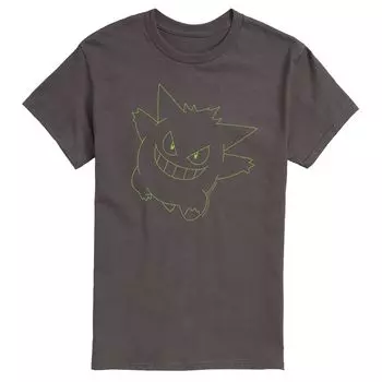 Мужская футболка с большим лицом Pokemon GenGar Licensed Character