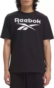Мужская футболка с большим логотипом Reebok Identity и графическим рисунком, черный