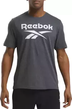 Мужская футболка с большим логотипом Reebok Identity и графическим рисунком, темно-серый