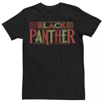 Мужская футболка с цветным логотипом Marvel Black Panther Licensed Character