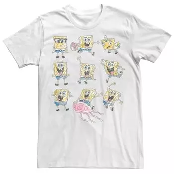 Мужская футболка с цветными эскизами «Губка Боб Квадратные Штаны» Licensed Character