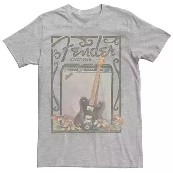 Мужская футболка с цветочным плакатом Fender с 1946 года Licensed Character