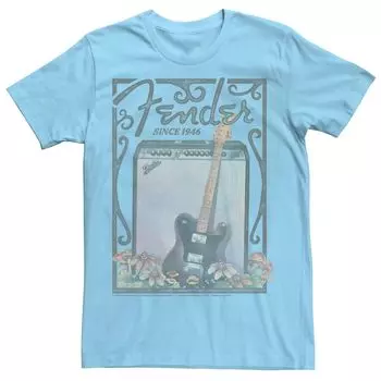 Мужская футболка с цветочным плакатом Fender с 1946 года Licensed Character