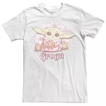 Мужская футболка с цветочным портретом «Звездные войны: мандалорец Грогу» Star Wars