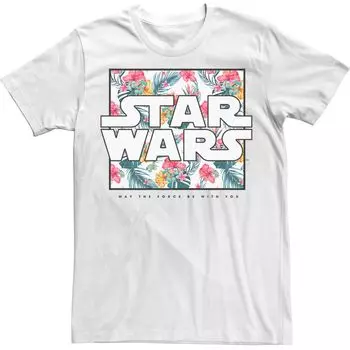 Мужская футболка с цветочным принтом и логотипом Star Wars May The Force Be With You Licensed Character
