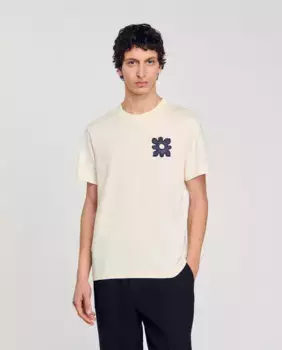 Мужская футболка с цветочным принтом Sandro, белый
