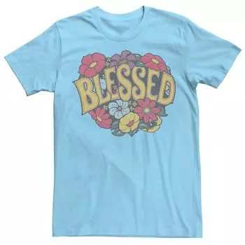 Мужская футболка с цветочным венком Blessed Licensed Character, светло-синий