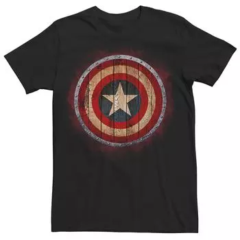 Мужская футболка с деревянным щитом «Капитан Америка» Marvel Licensed Character