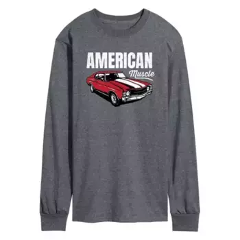 Мужская футболка с длинным рукавом American Muscle с принтом Licensed Character, серый