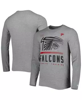 Мужская футболка с длинным рукавом atlanta falcons combine red zone с меланжевым покрытием и аутентичной красной зоной New Era, мульти