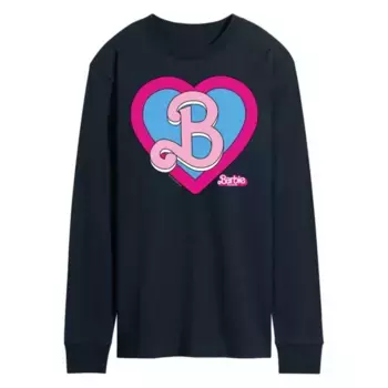 Мужская футболка с длинным рукавом Barbie Theatrical Heart Crest Licensed Character, синий