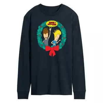 Мужская футболка с длинным рукавом Beavis And Butthead Rockin' Wreath Licensed Character