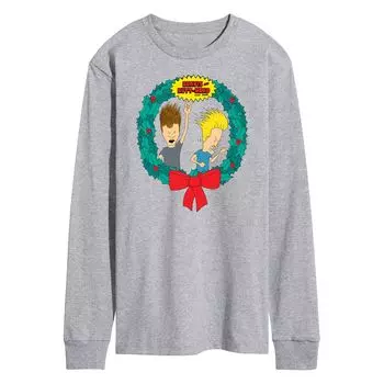Мужская футболка с длинным рукавом Beavis And Butthead Rockin' Wreath Licensed Character