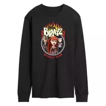Мужская футболка с длинным рукавом Bratz Punk с принтом Licensed Character, черный