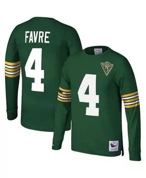 Мужская футболка с длинным рукавом brett favre green green bay packers 1994 года с именем и номером вышедшего на пенсию игрока Mitchell &amp; Ness, зеленый
