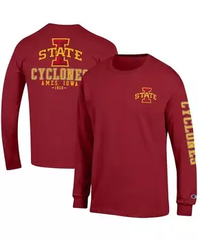 Мужская футболка с длинным рукавом Cardinal Iowa State Cyclones Team Stack Champion