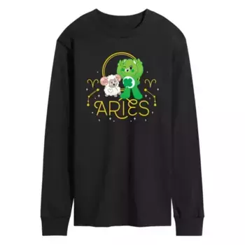 Мужская футболка с длинным рукавом Care Bears Aries Licensed Character, черный