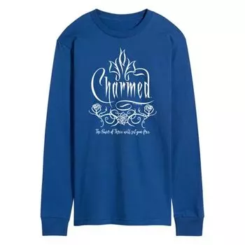 Мужская футболка с длинным рукавом "Charmed Roses" с принтом Licensed Character, синий