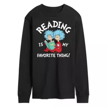 Мужская футболка с длинным рукавом "Чтение — мое любимое" Dr Seuss Licensed Character, черный