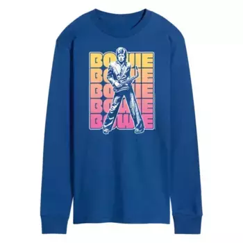 Мужская футболка с длинным рукавом David Bowie Licensed Character, синий