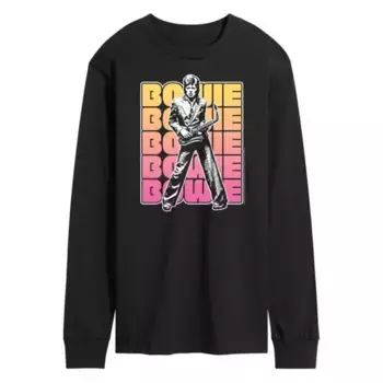Мужская футболка с длинным рукавом David Bowie Licensed Character, черный