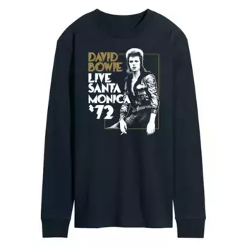 Мужская футболка с длинным рукавом David Bowie Santa Monica Licensed Character, синий