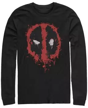 Мужская футболка с длинным рукавом Deadpool Splatter Icon Fifth Sun, черный