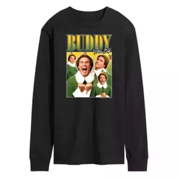 Мужская футболка с длинным рукавом «Elf Buddy the Elf» Licensed Character, черный