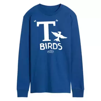 Мужская футболка с длинным рукавом Grease T Birds с принтом Licensed Character, синий