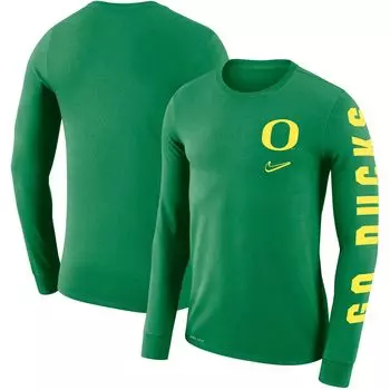 Мужская футболка с длинным рукавом Green Oregon Ducks Local Mantra Performance Nike