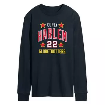 Мужская футболка с длинным рукавом Harlem Globetrotters Curly 22 Throwback Licensed Character