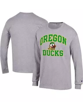 Мужская футболка с длинным рукавом Heather Grey Oregon Ducks High Motor Champion, серый