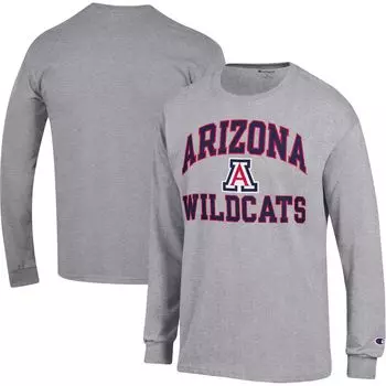 Мужская футболка с длинным рукавом Heather Grey Arizona Wildcats High Motor Champion