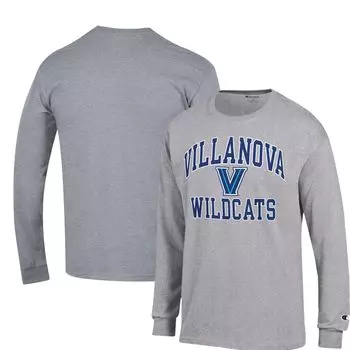 Мужская футболка с длинным рукавом Heather Grey Villanova Wildcats High Motor Champion