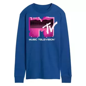 Мужская футболка с длинным рукавом и графическим логотипом MTV Retro Gamer Licensed Character, синий