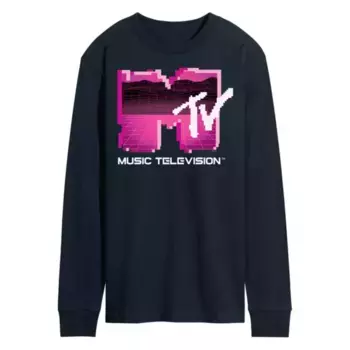 Мужская футболка с длинным рукавом и графическим логотипом MTV Retro Gamer Licensed Character, синий